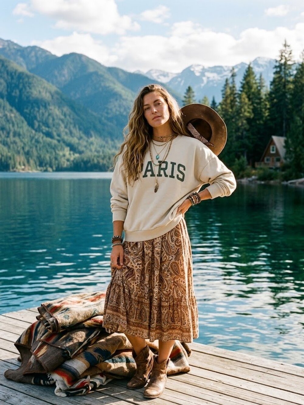 Cream "PARIS" Crewneck Sweatshirt